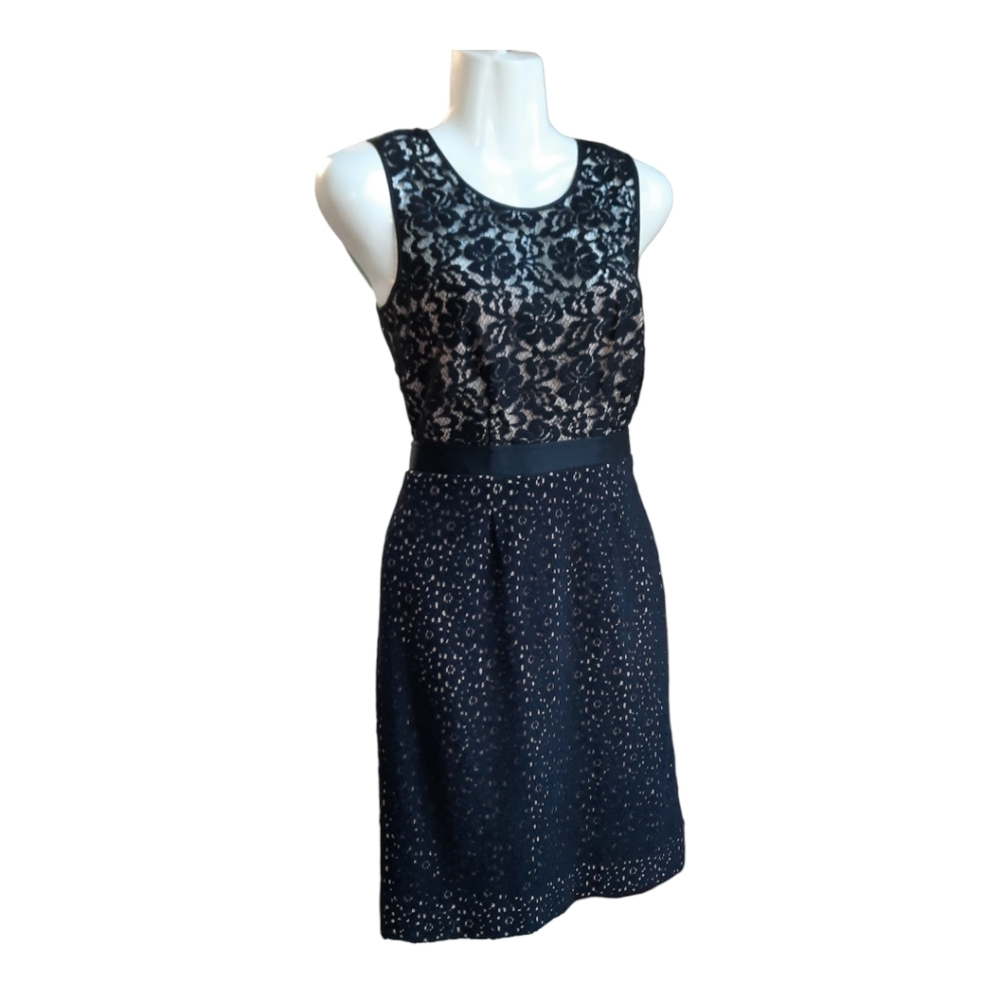BCBGMaxAzria Alice Lace Black and Tan Dress - Picture 9 of 9